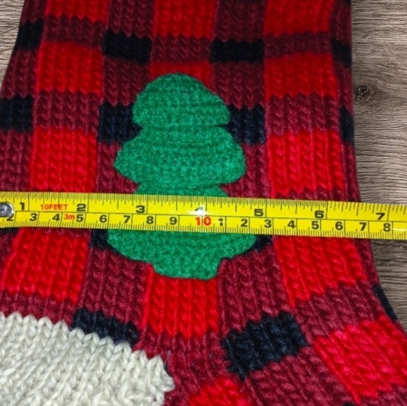 Buffalo Plaid Knit Christmas Stocking ,Custom Embroidered Name- John...NEW - Picture 4 of 4